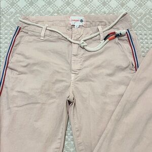 Sundry Women’s Pale Pink Chino Pants with Rope Belt & Side Stripe